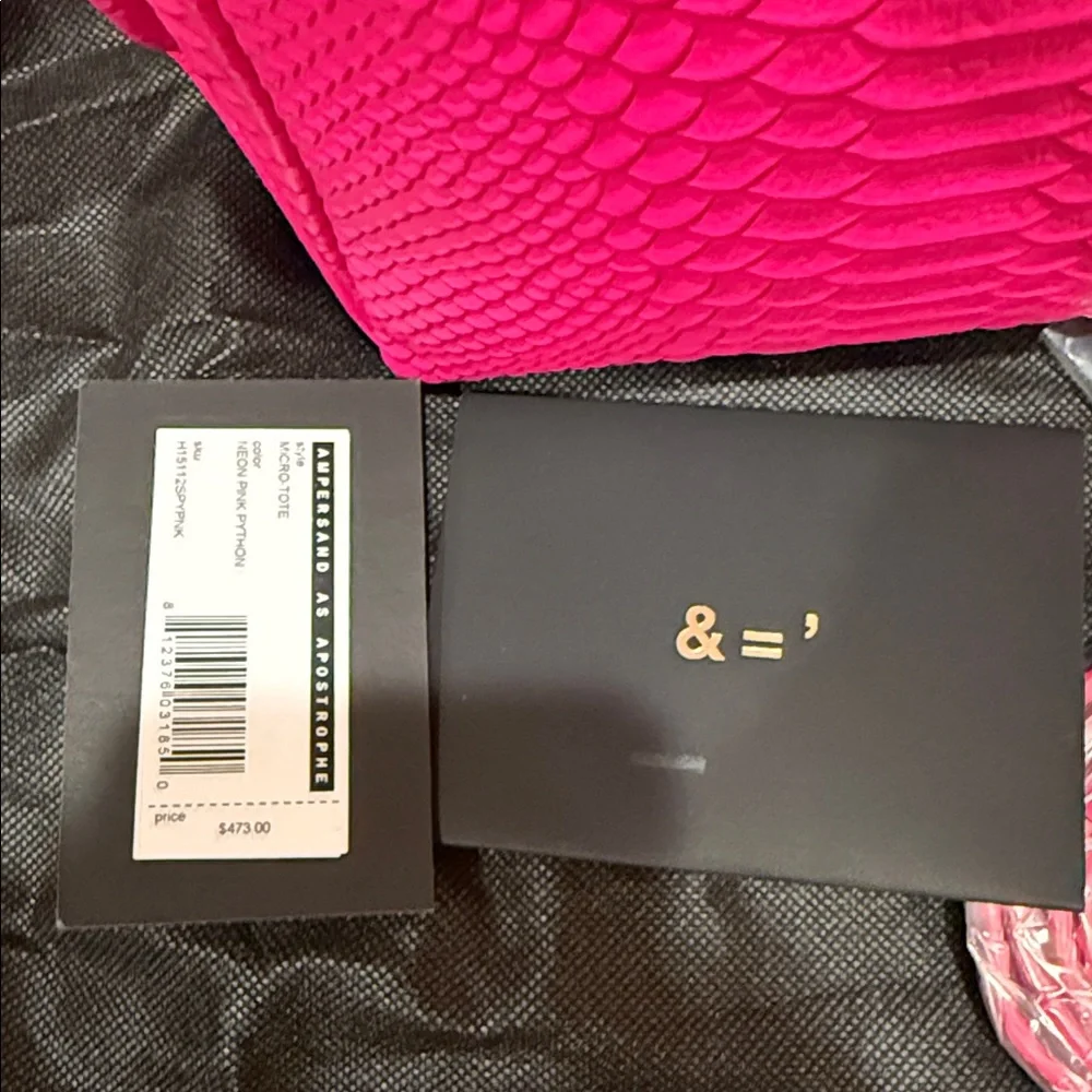 Ampersand as Apostrophe Micro Tote Neon Pink - Picture 5 of 5